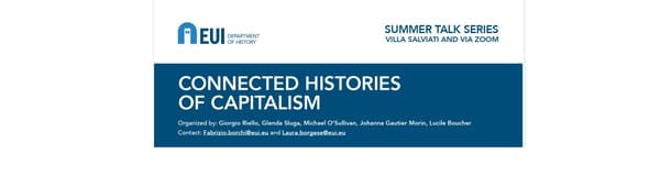 Summer talks: Connected Histories of Capitalism